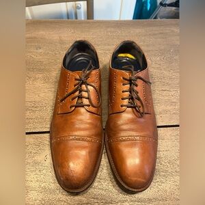 Cole Haan Men Leather Oxford Shoes Cognac Brown Size 12